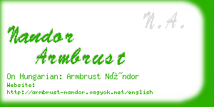 nandor armbrust business card